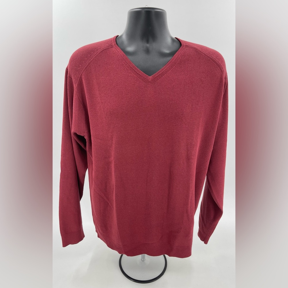 Tommy Bahama Maroon V Neck Sweater Pullover Silk‎ & Cotton Blend Men’s Large L
